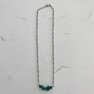Sterling silver necklace with turquoise